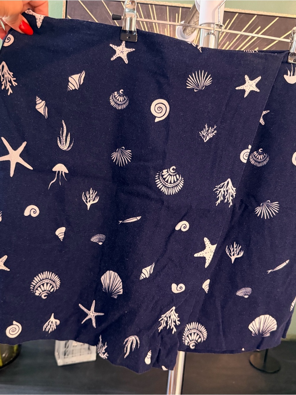 a new day Navy and White Printed Skirt